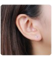 Crescent Moon Shaped Silver Ear Stud STS-4119